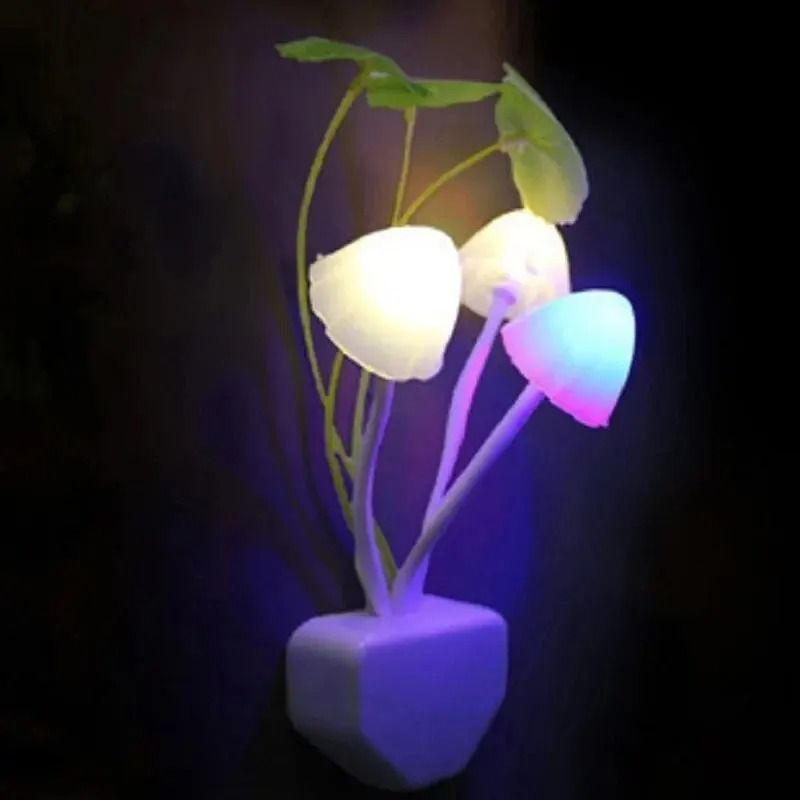 Mushroom Sensor Night Light LED Plug In Wall Lamp
