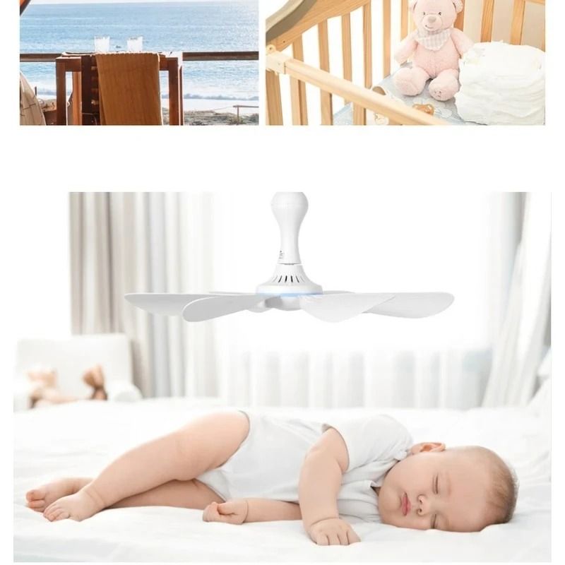 USB Powered Silent 6 Blade Ceiling Canopy Fan with Remote Control