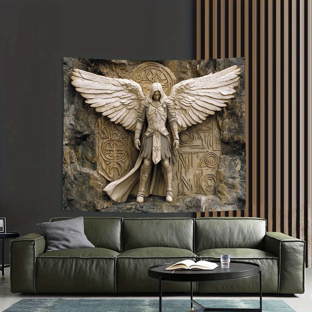3D Angel Wall Tapestry Aesthetic Polyester Wall Hanging Decor for Bedroom and Living Room