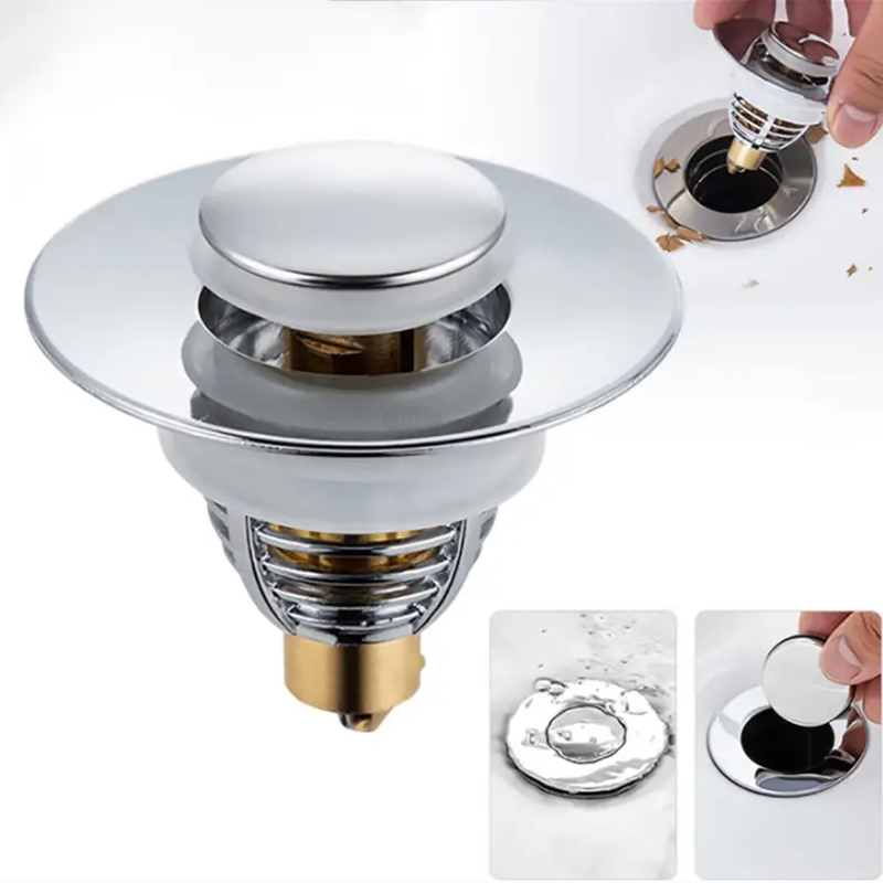 Universal Pop Up Sink Drain Stopper Leak Proof Bathroom Plug