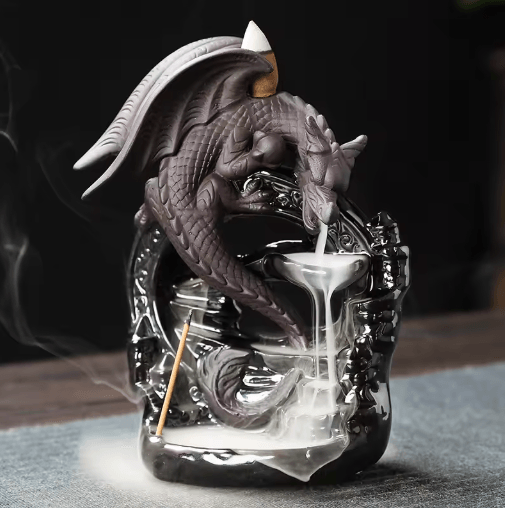 Ceramic Dragon Backflow Incense Burner Vintage Aromatherapy Decor for Home & Relaxation
