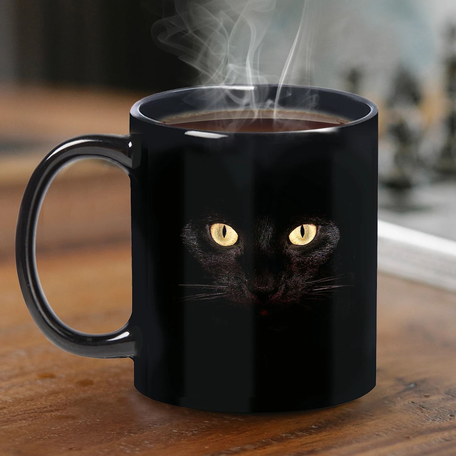 11oz Black Cat Ceramic Coffee Mug – Heartwarming Gift for Cat Lovers