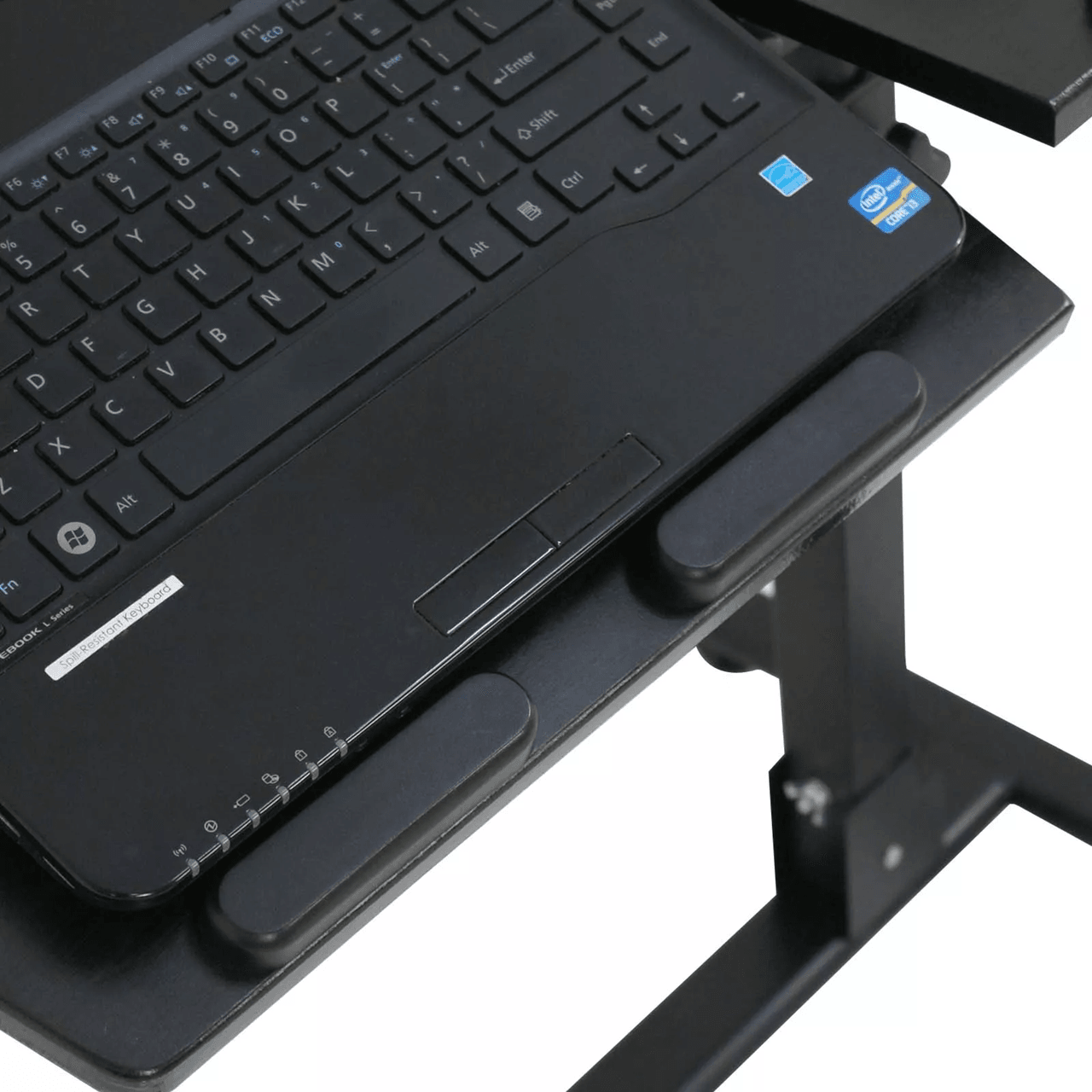 Adjustable Rolling Laptop Desk with Tilting Tabletop and Overbed Design