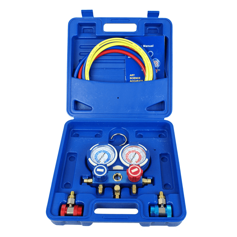 Professional HVAC Manifold Gauge Set with Brass Fittings for R134A R410A R22 Refrigerant Systems
