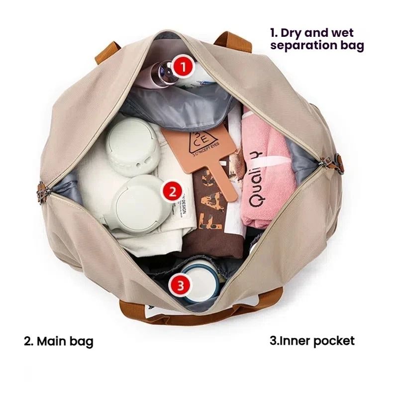 Large Capacity Gym Travel Bag Dry Wet Separation Sports Fitness Shoulder Handbag for Women and Men
