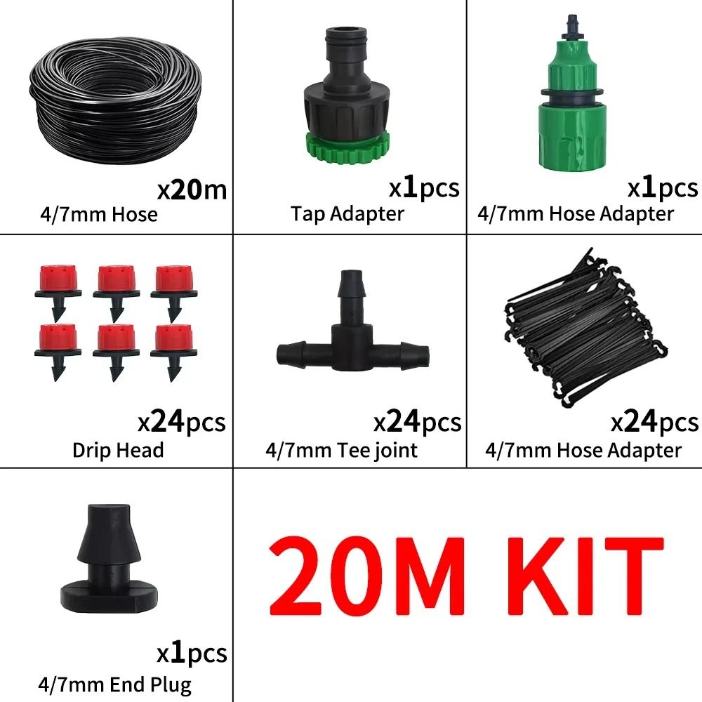 Automatic Watering Garden Hose Micro Drip Watering Kit Adjustable Nozzle System