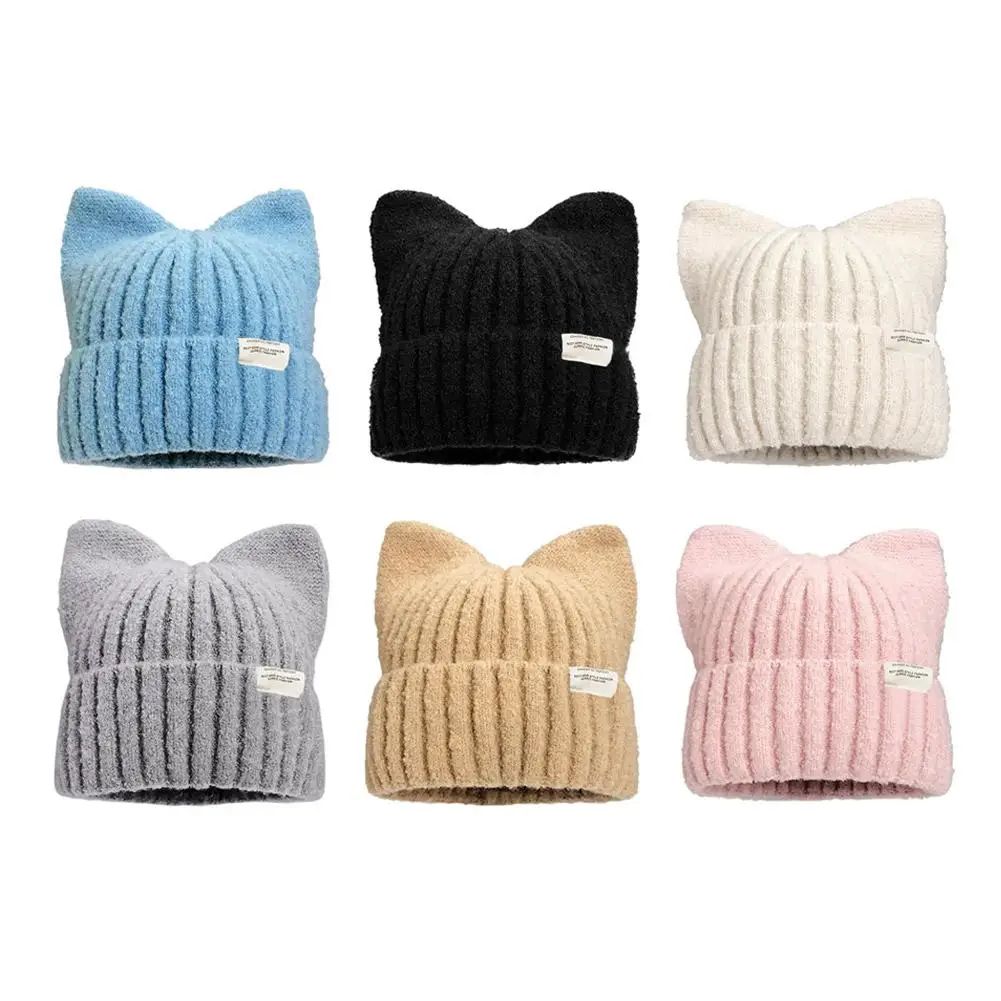 Cute Cat Ear Knitted Winter Beanie