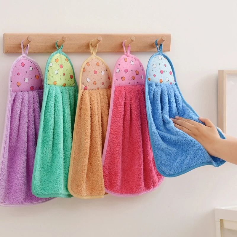 4pcs Small Hand Towels for Kitchen Bathroom Coral Velvet Soft Quick Dry Absorbent Cleaning Cloths