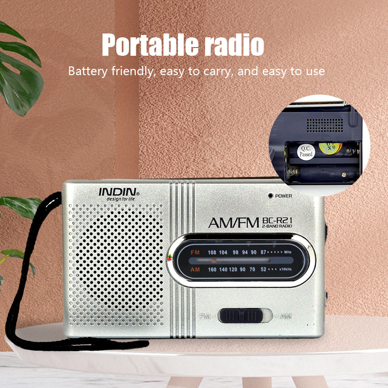 Ultra-Thin Handheld Radio Receiver Player with Built-In Speaker & Headphones  Lightweight and Compact