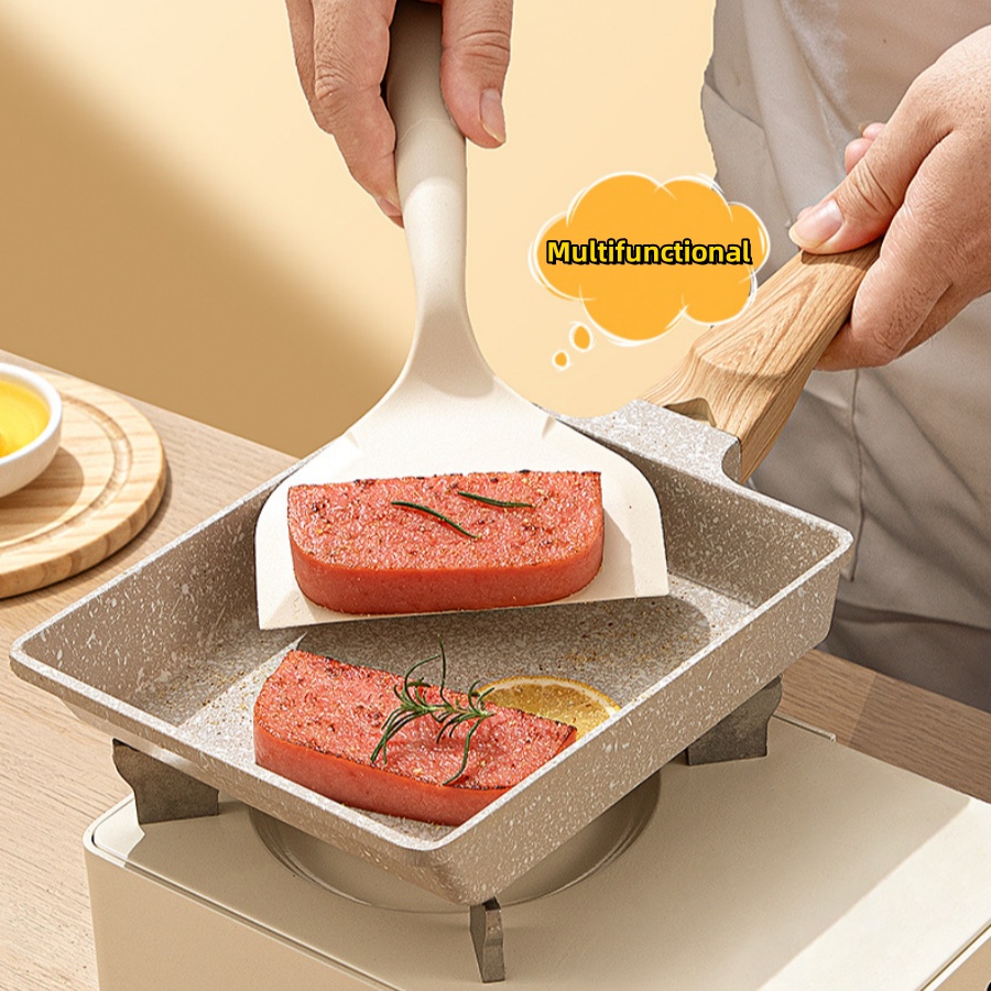 Food Grade Silicone Spatula, Heat Resistant Scoop Kitchen Tool, Non-Stick Frying Pan for Sushi, Steak, Baking