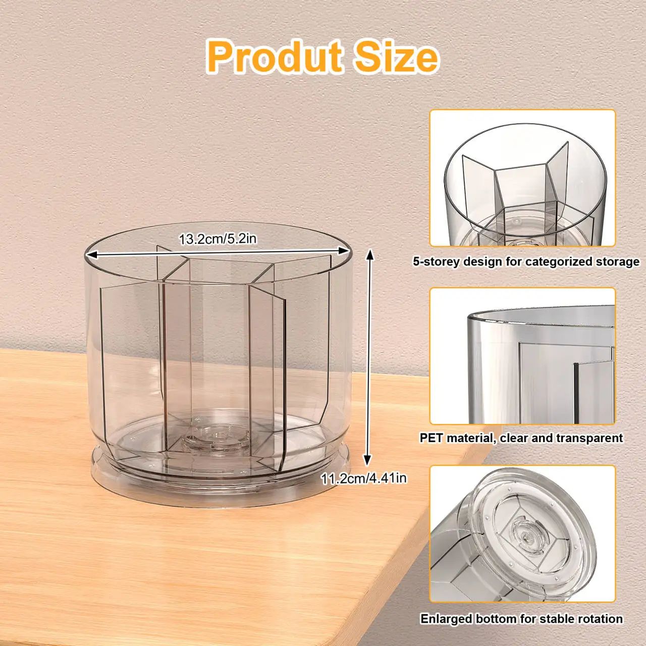 360 Rotating Makeup Brush and Desk Organizer