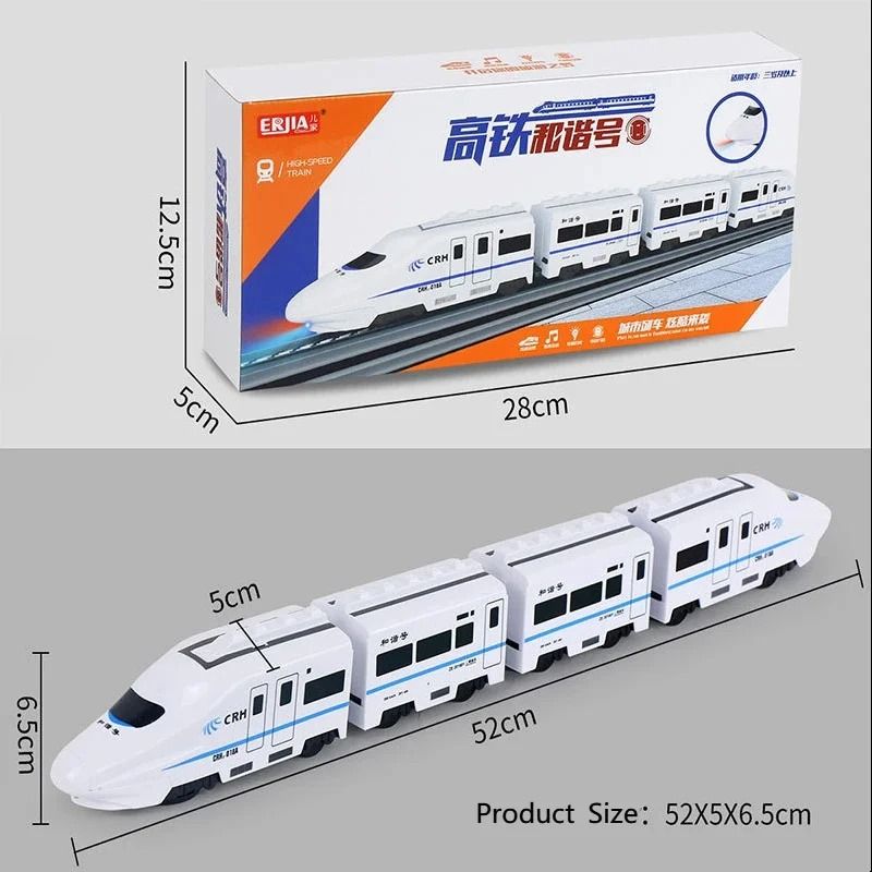 Kids Electric Railway Train Toy with Sound and Light Educational Model