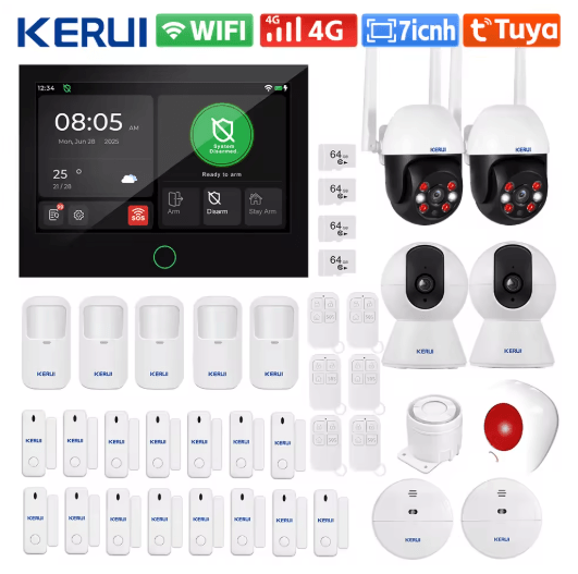 KERUI G70 Tuya Smart Home Alarm System – WiFi + 4G with 7 Touchscreen Panel