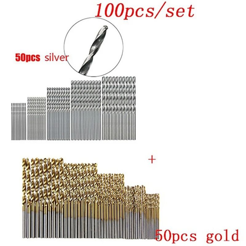 Titanium Coated HSS Drill Bit Set 100 Piece Precision Kit