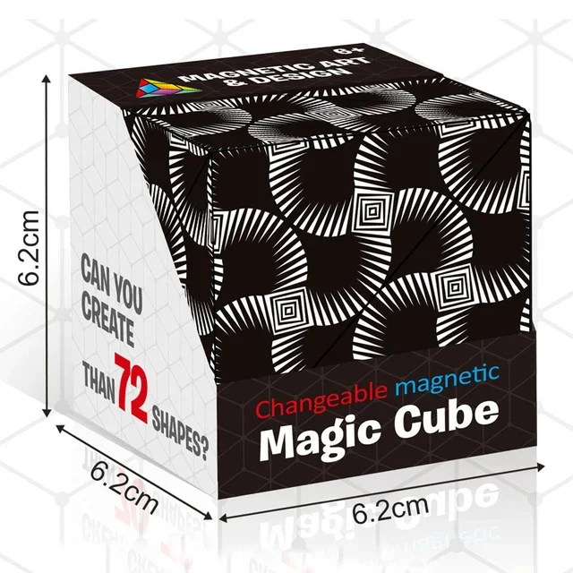 Shasibo Magnetic Cubes, Magic Infinite Cosmic Cube, Changeable Magnet Fidget Cubes, AntiStress Flip Cubic Puzzle Toy