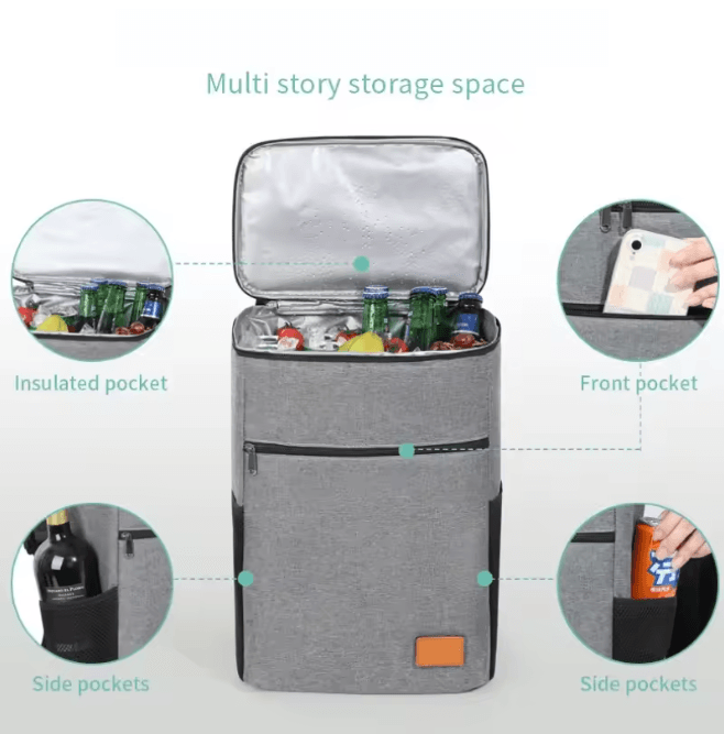 26L Insulated Cooler Backpack Leakproof Thermal Picnic Bag