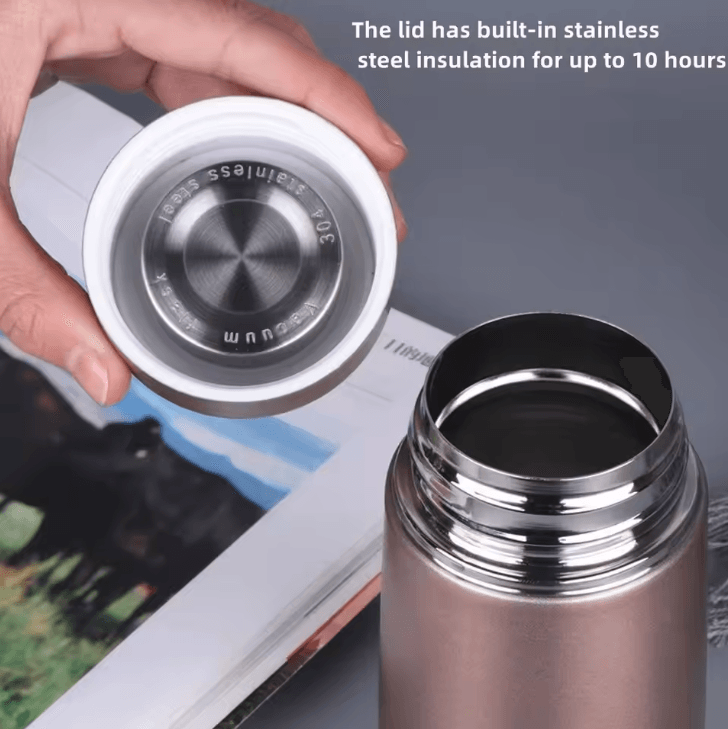 MiniCharm Cute Thermos Bottle – 350ML Stainless Steel Insulated Travel Mug for Coffee & Drinks