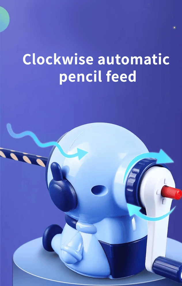 Astronaut Hand Crank Pencil Sharpener Cartoon Manual Sharpener for Kids