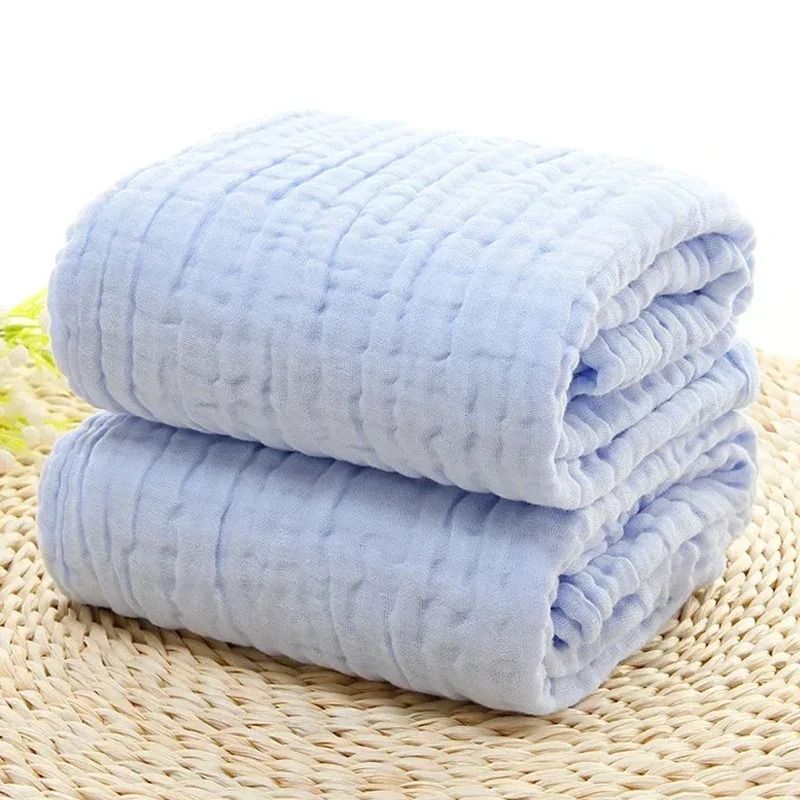 Pure Cotton 6 Layer Bubble Baby Bath Towel 105x105cm Kids Swaddle Wrap and Muslin Bedding