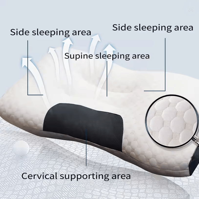 CloudRest Ergonomic Knitted Neck Protection Pillow Breathable Moisture Absorption Sleep Pillow