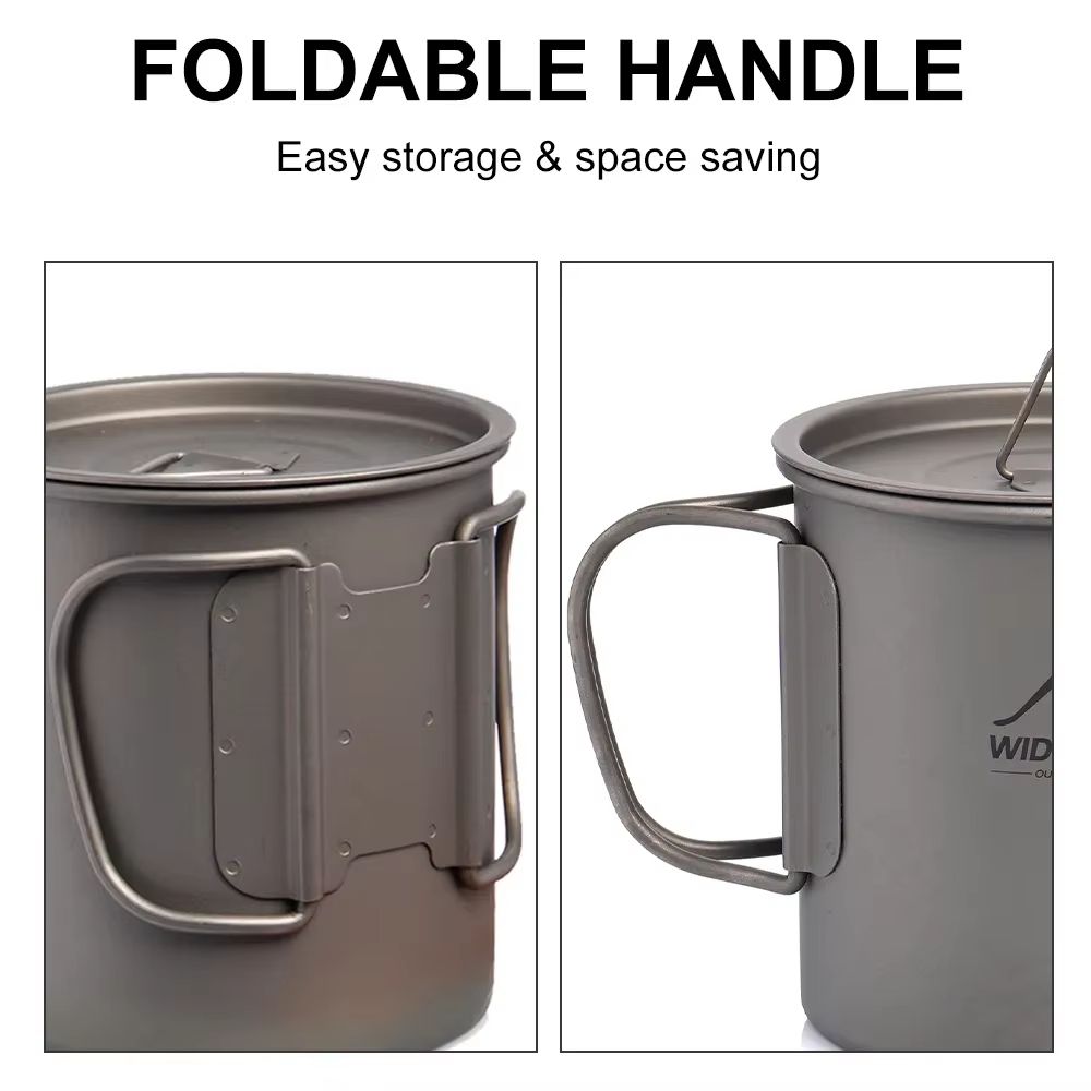 Widesea Titanium Camping Mug – Durable Outdoor Cookware for Travel & Hiking