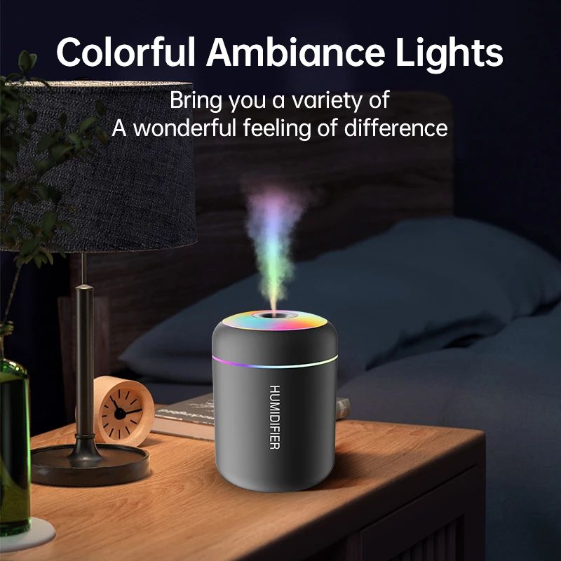 Mini USB Air Humidifier Aroma Diffuser with Light