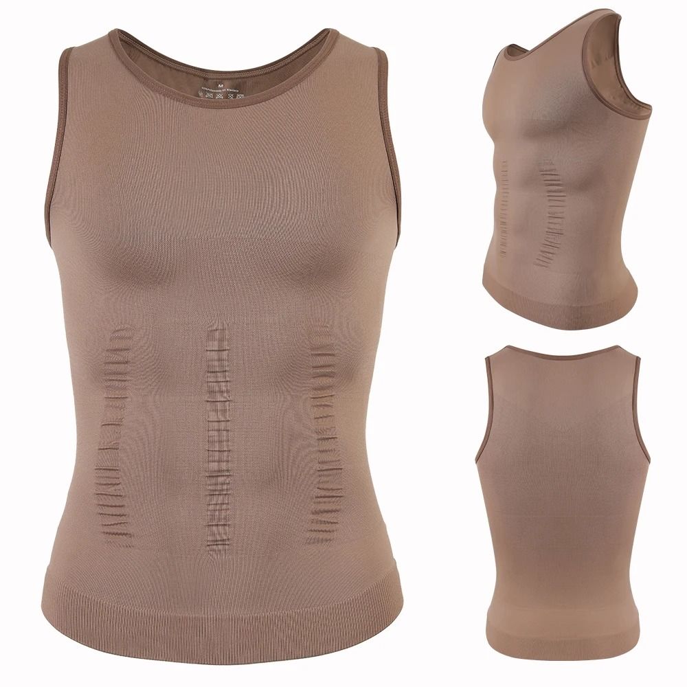 Mens Compression Shaper Vest Slim Fit Sleeveless Tummy Control Top