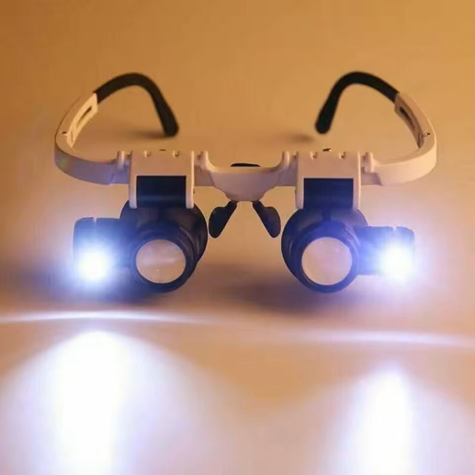 Adjustable LED Head Mounted Jeweler Magnifier 8X 15X 23X
