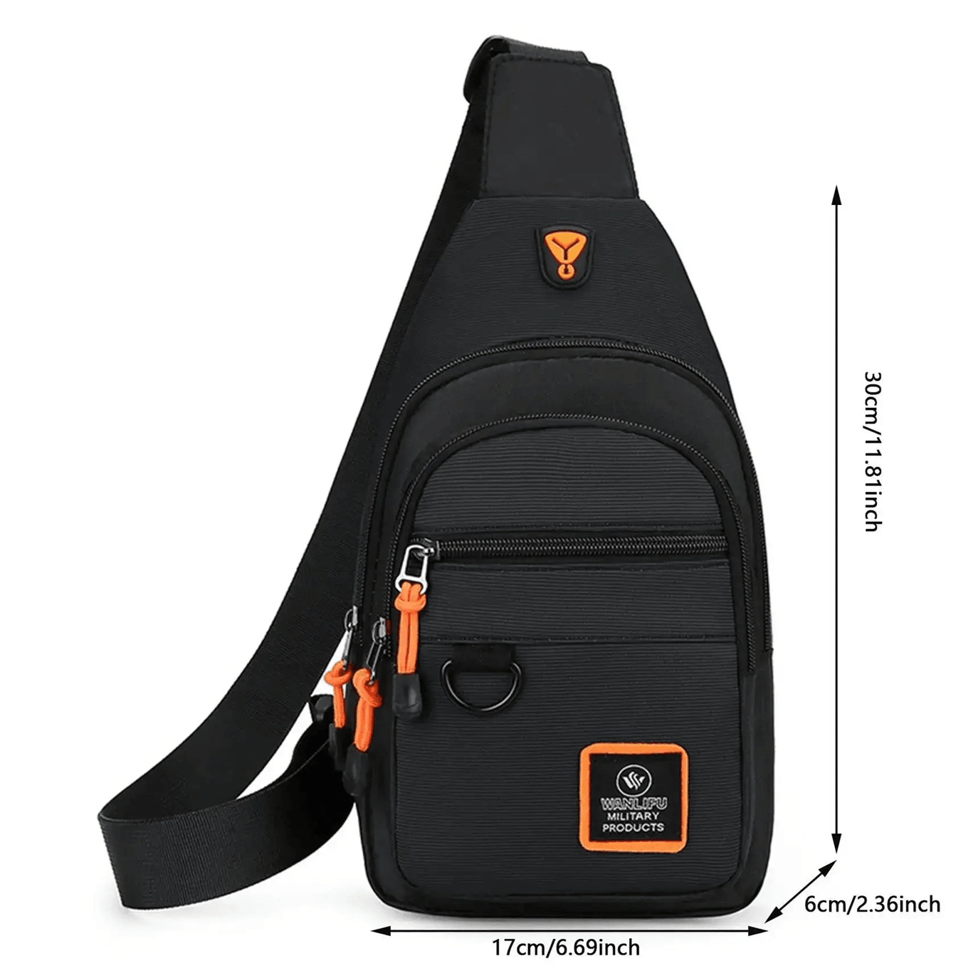 Mens Crossbody Shoulder Bag Multi Layer Business Chest Bag