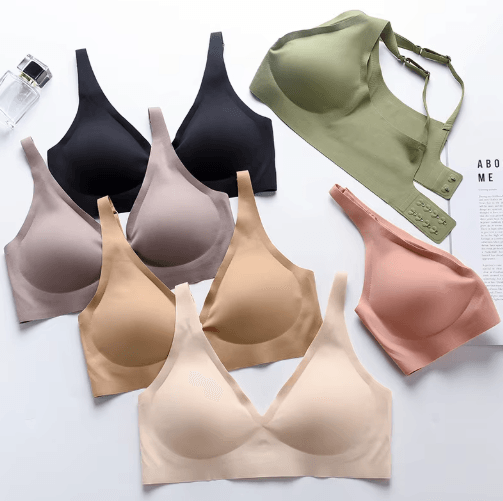 Seamless Wire Free Push Up Bra with Adjustable Straps