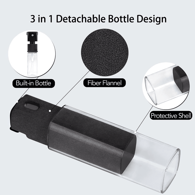 2-in-1 Phone Screen Cleaner Spray – Portable Microfiber Cleaning Kit for Phones & Tablets