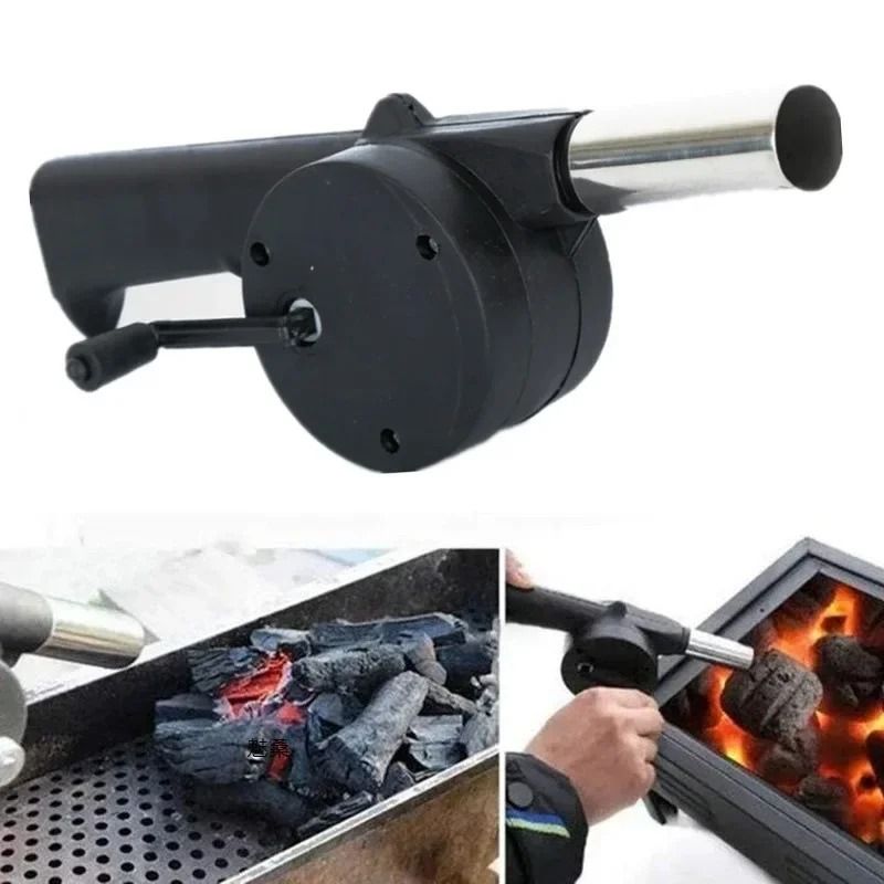 Manual Hand-Crank BBQ Air Blower – Portable Fast Fire Starter for Grills & Stoves
