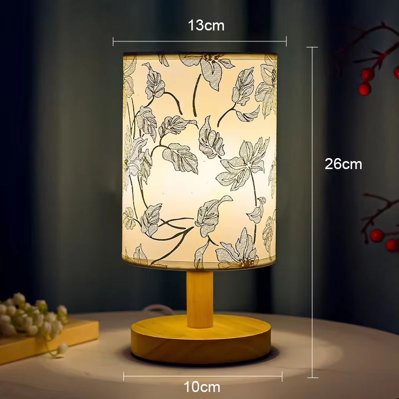 Modern Square Chinese-Style Fabric Table Lamp – Dimmable LED Bedside Light with EU Plug