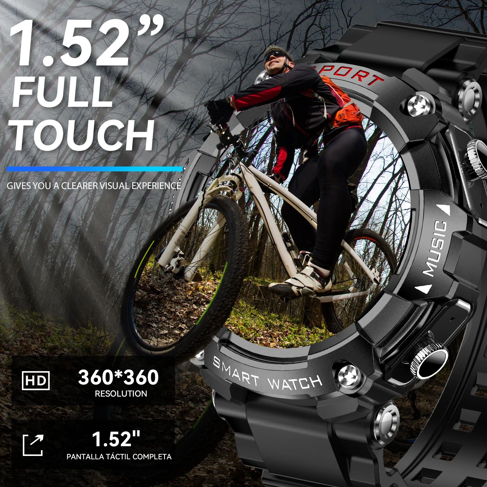 LaNikar AMOLED Smartwatch with Built In Bluetooth Earbuds