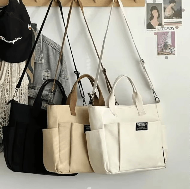 Canvas Ladies Bag Large Capacity Student Commuter Shoulder Handbag Portable Tote