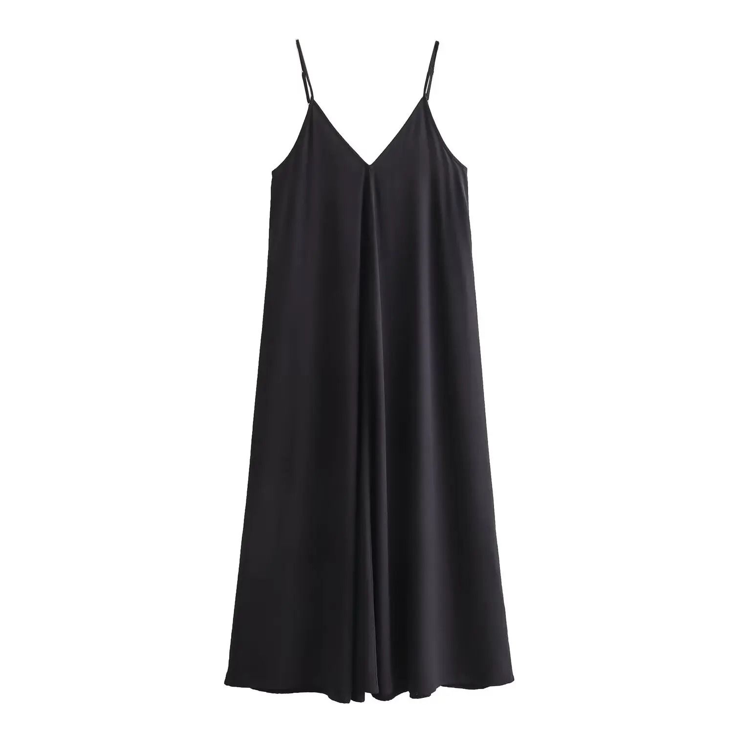 MUJER Black Slip & Red Draped Backless Maxi Dress