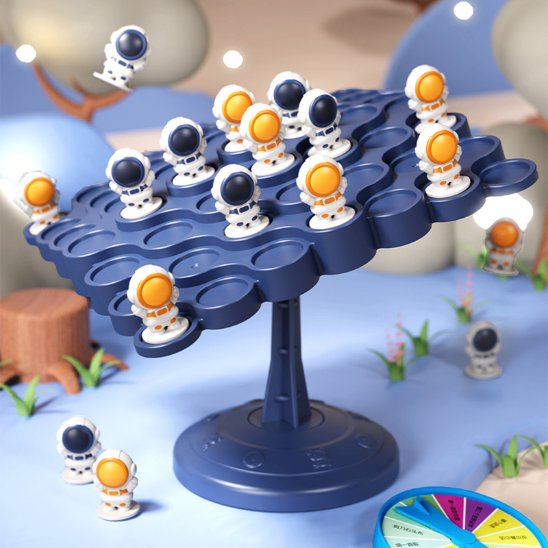 Kids Balance Tree Board Game Interactive Astronauts & Frog Balance Toy for Parent-Child Play
