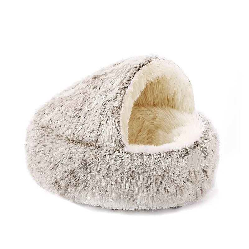 2 In 1 Plush Round Pet Bed and Sleep Bag