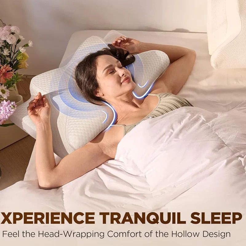 Ergonomic Butterfly Memory Foam Pillow for Neck and Shoulder Support