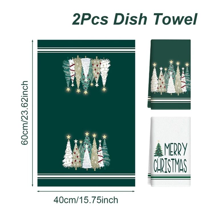 Merry Christmas Santa Kitchen Towels Set of 2