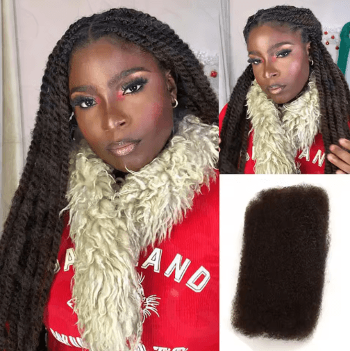 Black Pearl Top Peruvian Kinky Curly Mini Twist Bulk Human Hair, 50g Remy Bundles