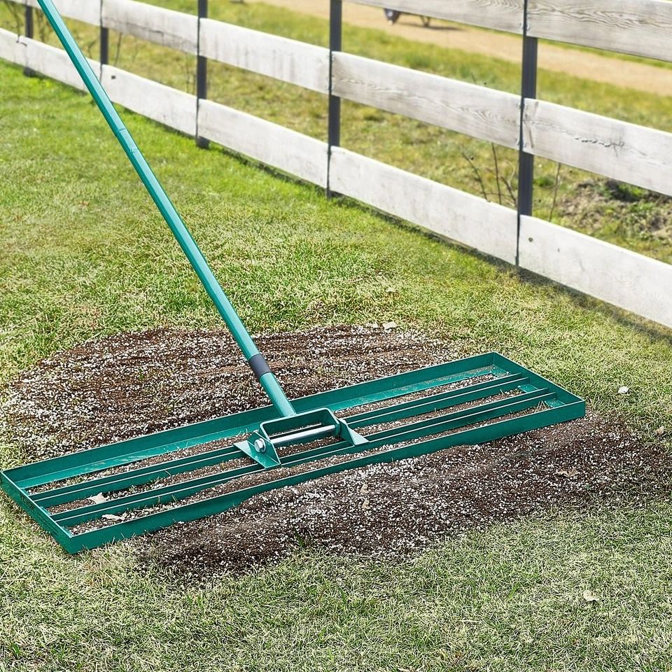 Lawn Leveling Rake with Steel Handle Lawn Tool for a Perfectly Even Yard