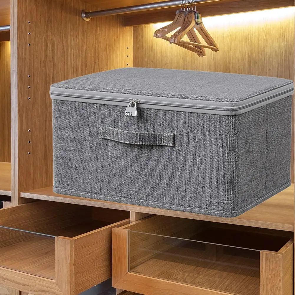 Foldable Fabric Storage Box with Lid