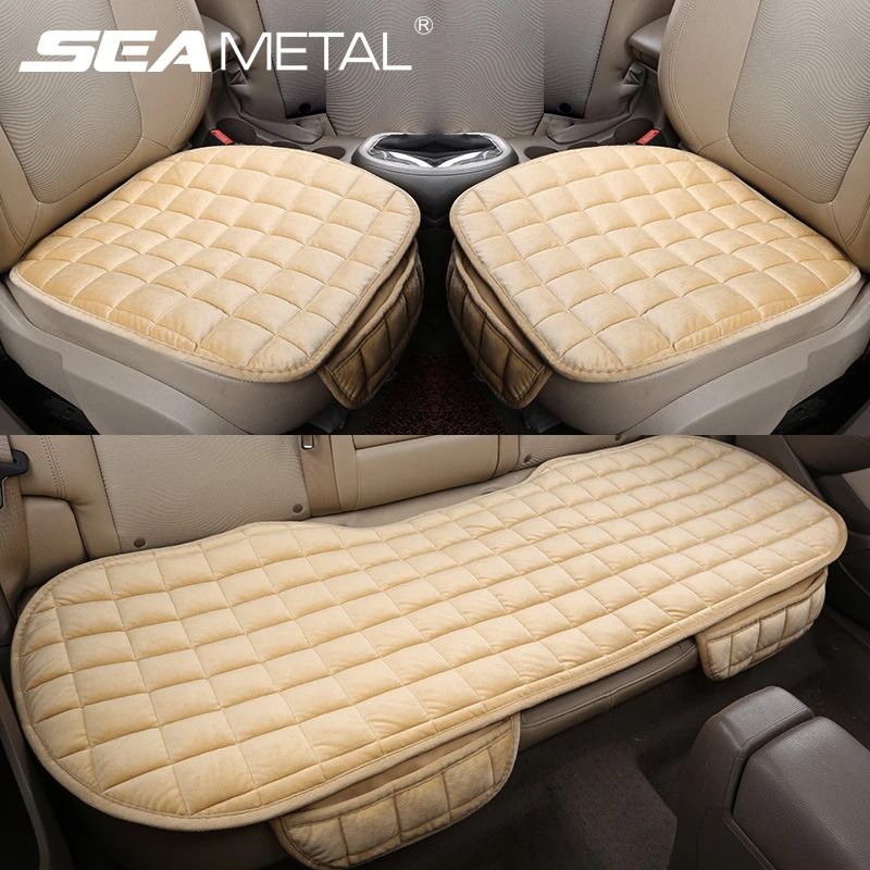 Soft Plush Car Seat Cushion Cover Anti Slip Universal Seat Protector
