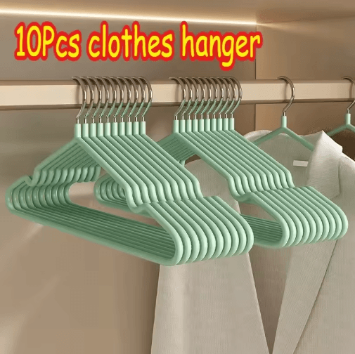10PCS Non-Slip Thick Plastic Clothes Hangers for Daily Drying