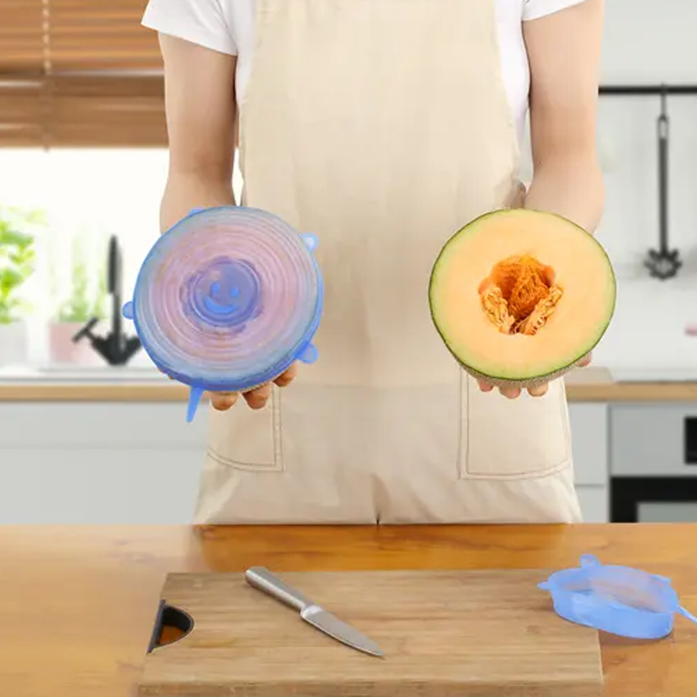 6-Piece Set Stretchable Multifunctional Fruit And Vegetable Silicone Fresh-Keeping Cover