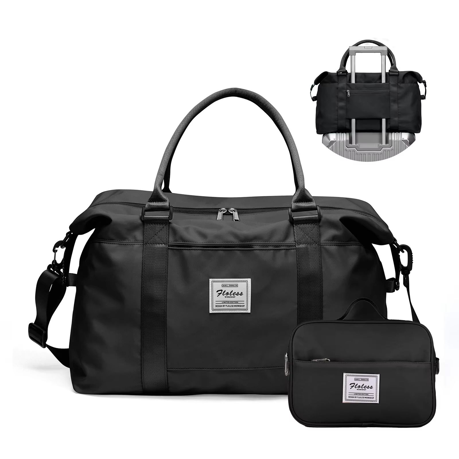 Women's Weekender Travel Tote Bag with Toiletry Bag and Wet Pocket