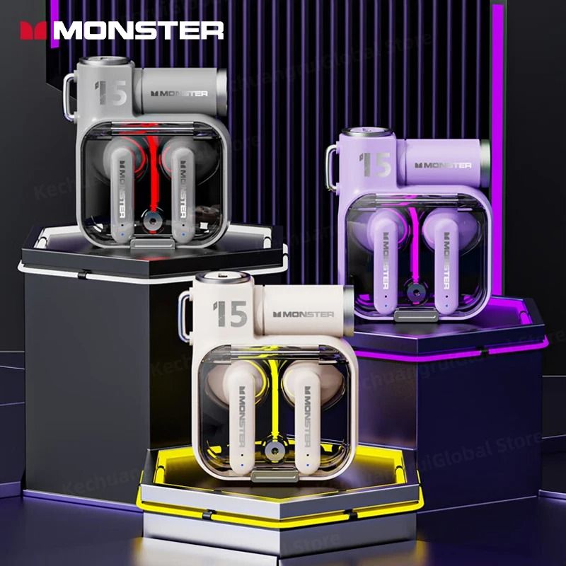 Monster XKT15 Wireless Bluetooth Earbuds with RGB Flip Cover