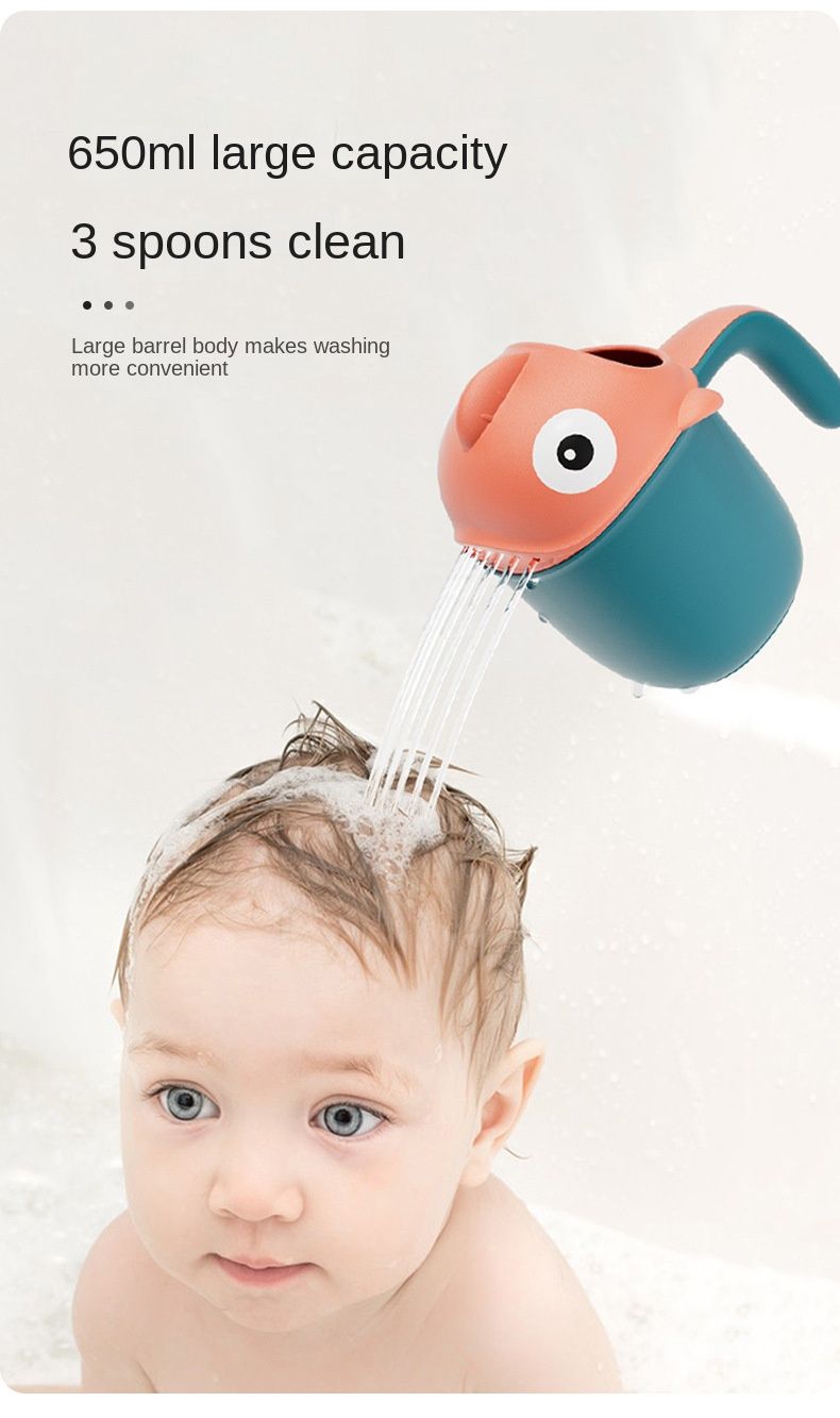 Baby Bath Rinse Cup Cute Shark Shower Water Scoop