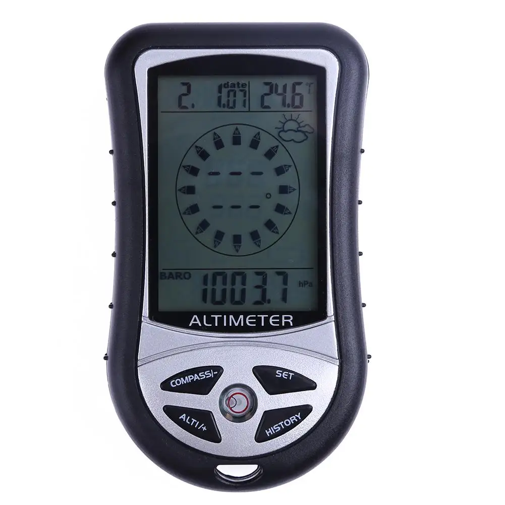 Handheld Outdoor Compass with Altimeter, Thermometer & Barometer Perfect for Hiking, Camping & Fishing Adventures